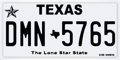 TX license plate DMN5765
