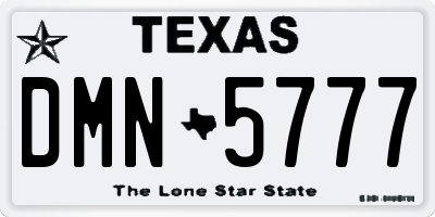 TX license plate DMN5777