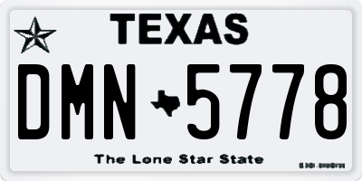 TX license plate DMN5778