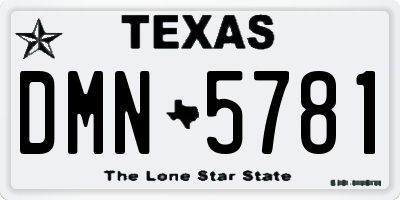 TX license plate DMN5781