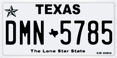TX license plate DMN5785