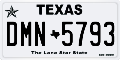 TX license plate DMN5793