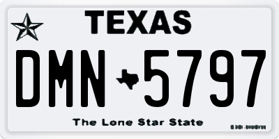 TX license plate DMN5797