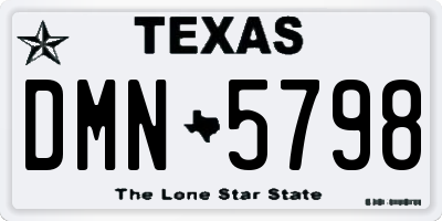 TX license plate DMN5798