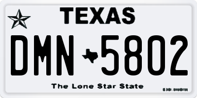 TX license plate DMN5802