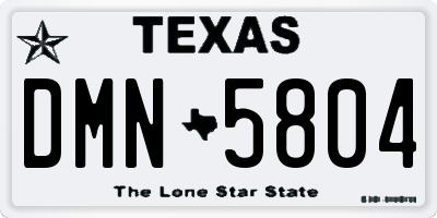 TX license plate DMN5804