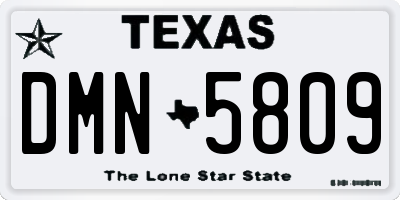 TX license plate DMN5809