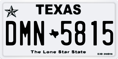 TX license plate DMN5815
