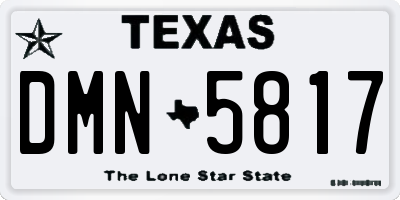 TX license plate DMN5817