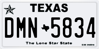 TX license plate DMN5834