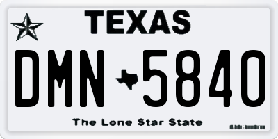 TX license plate DMN5840