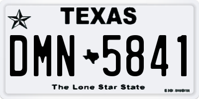 TX license plate DMN5841