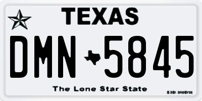 TX license plate DMN5845