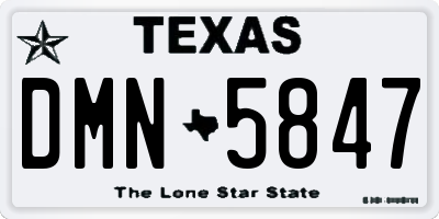 TX license plate DMN5847