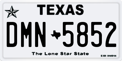 TX license plate DMN5852