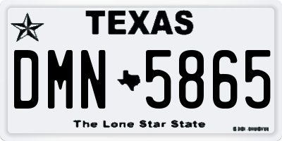 TX license plate DMN5865