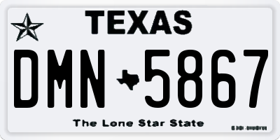 TX license plate DMN5867