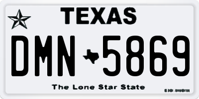 TX license plate DMN5869