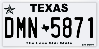 TX license plate DMN5871