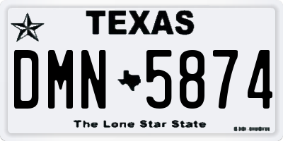 TX license plate DMN5874