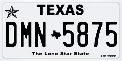 TX license plate DMN5875