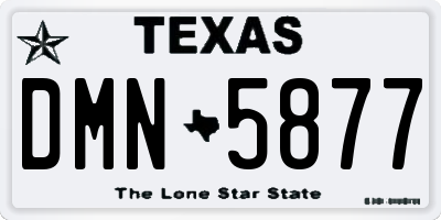 TX license plate DMN5877