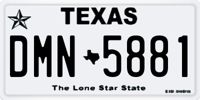 TX license plate DMN5881