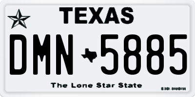 TX license plate DMN5885