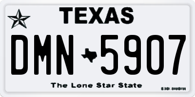 TX license plate DMN5907