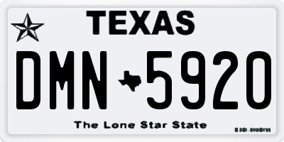 TX license plate DMN5920