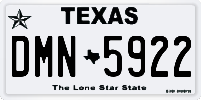 TX license plate DMN5922