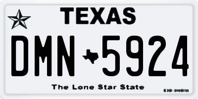 TX license plate DMN5924