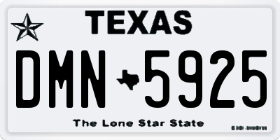 TX license plate DMN5925