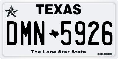 TX license plate DMN5926