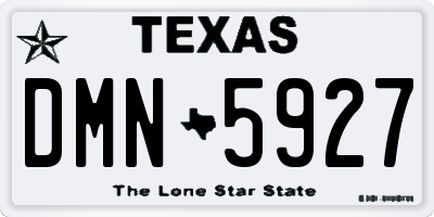 TX license plate DMN5927