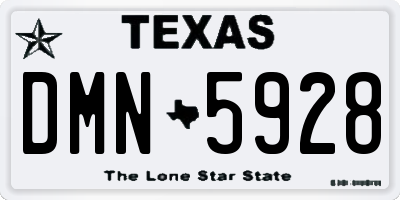 TX license plate DMN5928