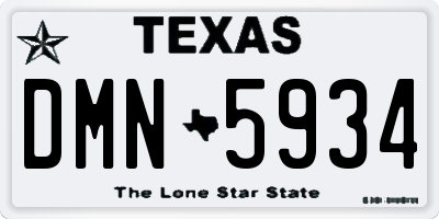 TX license plate DMN5934