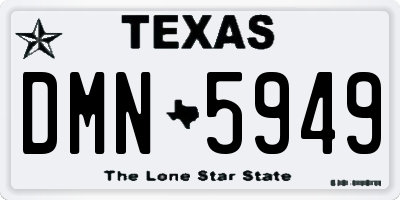 TX license plate DMN5949