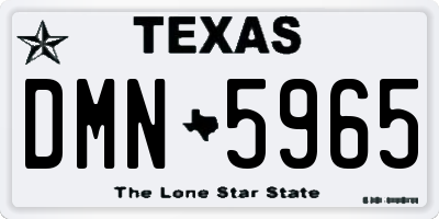 TX license plate DMN5965