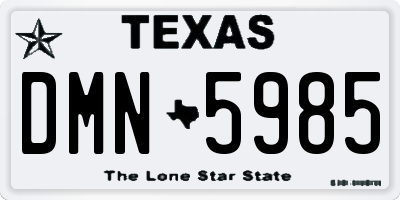 TX license plate DMN5985