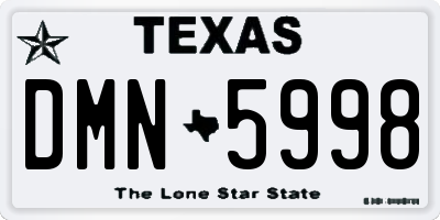 TX license plate DMN5998