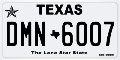 TX license plate DMN6007