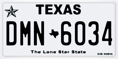 TX license plate DMN6034
