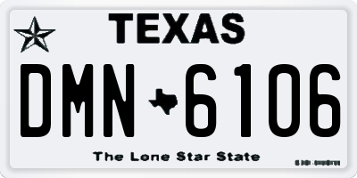 TX license plate DMN6106