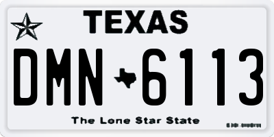 TX license plate DMN6113