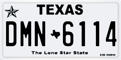 TX license plate DMN6114
