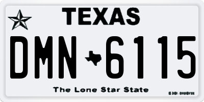 TX license plate DMN6115