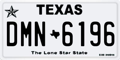 TX license plate DMN6196