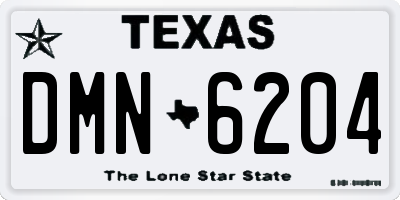 TX license plate DMN6204