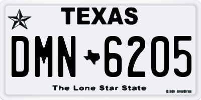 TX license plate DMN6205